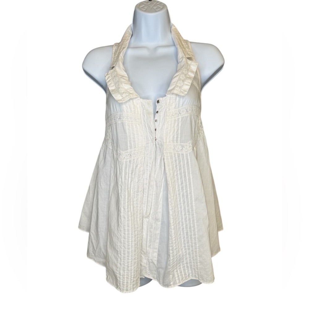All Saints Spitalfields Pintuck Ruffle Halter Top | Rare | Size 6 - Picture 2 of 5
